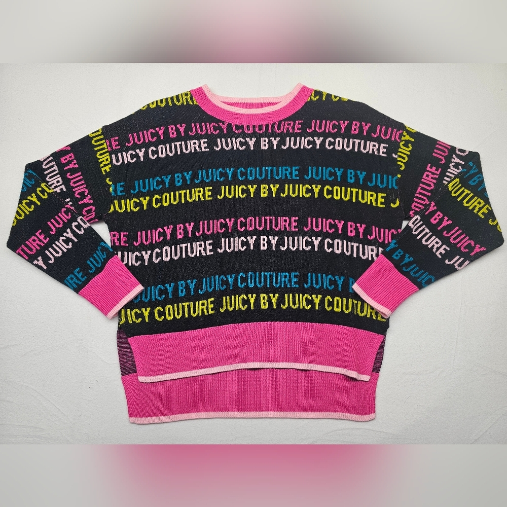 Juicy Couture Sweater‎ XS Black Multicolor Knitwear Pullover Cozy Top